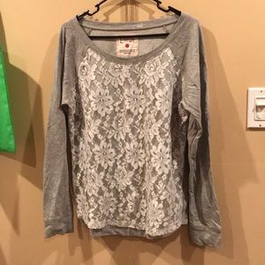 Grey lace sweater